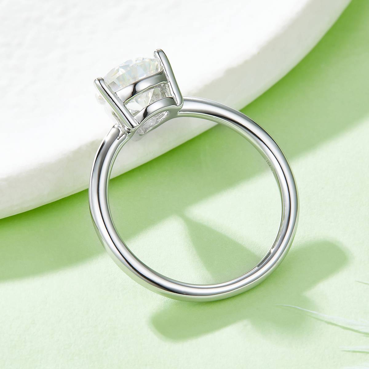 Classic pear shaped S925 silver plated white gold moissanite diamond women's ring 3.0 carats D-class